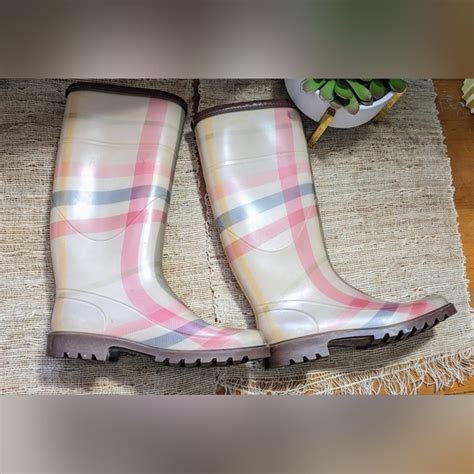 burberry pink nova check rain boots|Women’s Designer Boots .